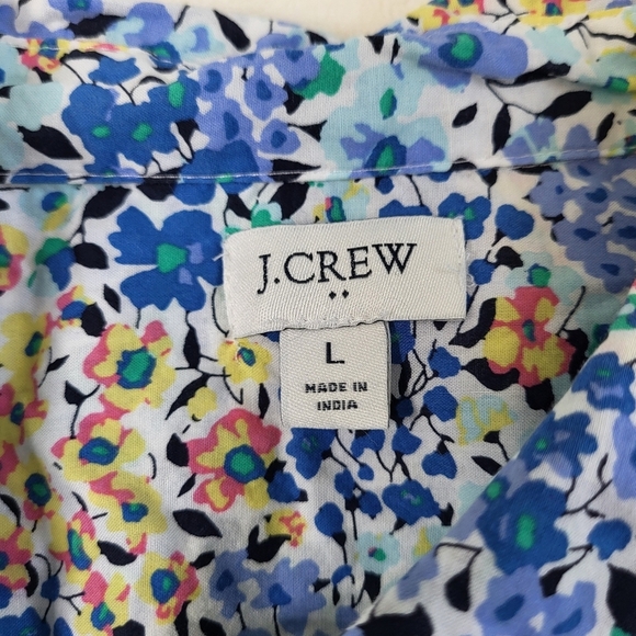 J.Crew Colorful Floral Button-Up Shirt. Size Large 100% Cotton - Picture 11 of 11